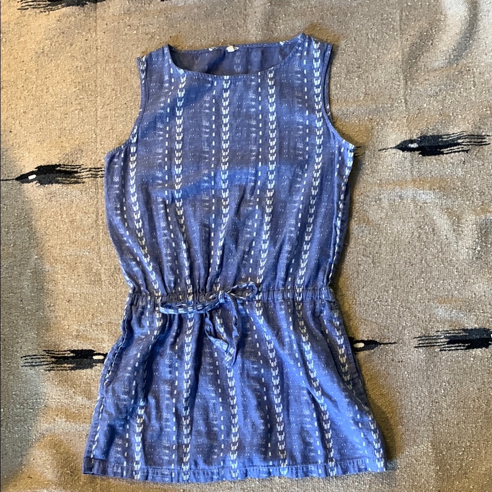 J. Crew Small Sleeveless Tunic with Tie Waist - Ikat Print